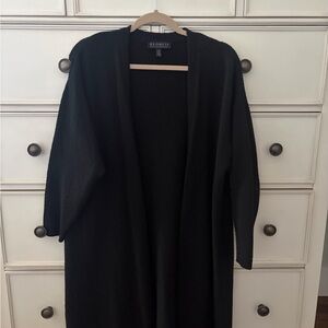 Eloquii Black Knit Duster Cardigan